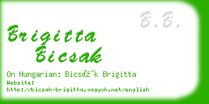 brigitta bicsak business card